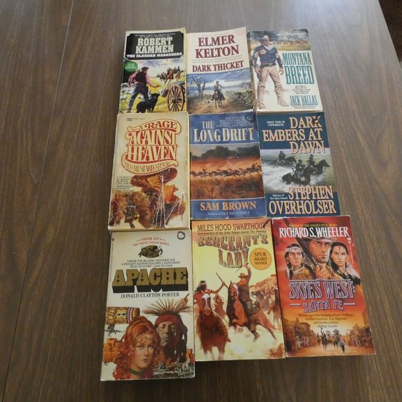 Lot Of 9 Vintage Western Paperback Books Various Authors - Picture 1 of 8